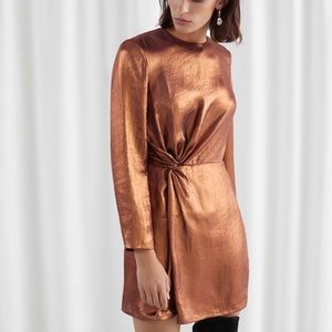 NWT & Other stories bronze dress metallic